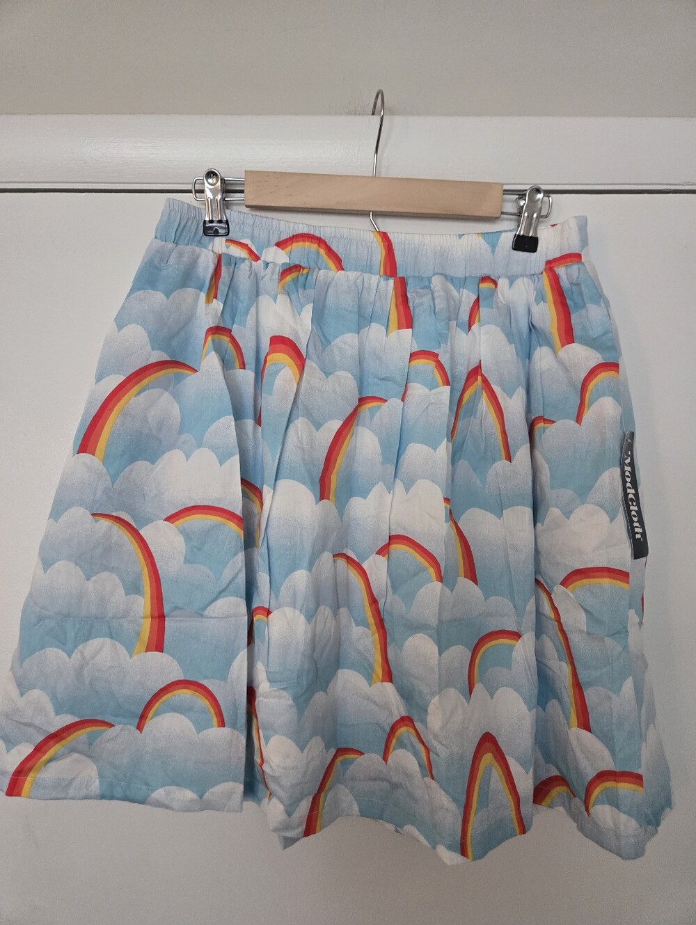 NWT Modcloth Rainbow 100% Cotton Skirt Size Large